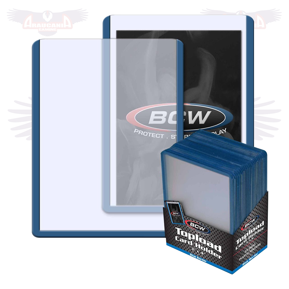 BCW Topload Card Holder 3x4 Border Blue
