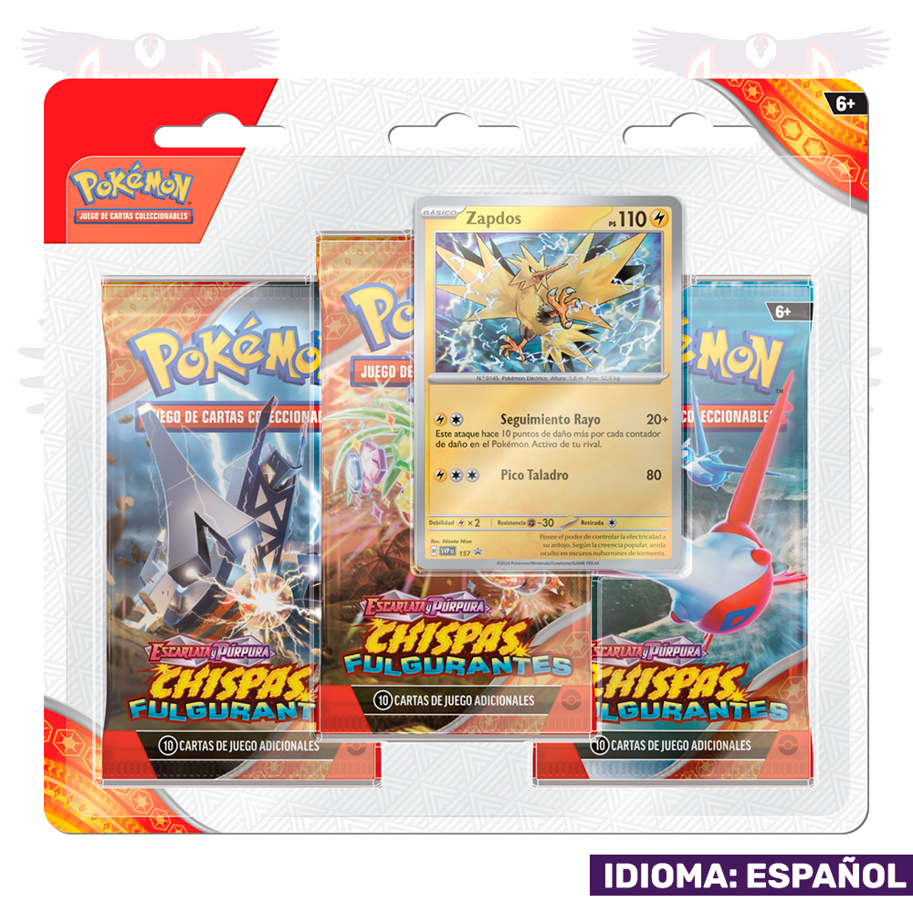 Pokémon Surging Sparks Fulgurantes Pack Zapdos Blister (Español)